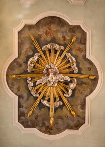 0009 BBL Wetzlar, Hospitalkirche, Deckengemälde, Plastische Taube-480018